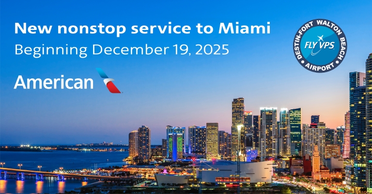 American Airlines Announcement of new service to Miami, FL beginning December 19, 2025
